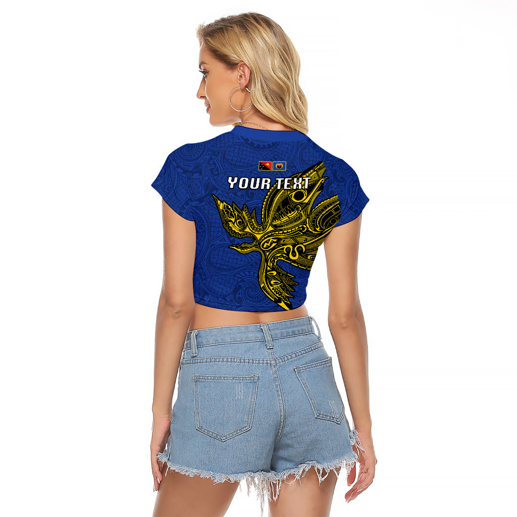 Custom Papua New Guinea Gulf Province Raglan Cropped T Shirt PNG Birds Of Paradise Polynesian Arty Style LT03 - Polynesian Pride