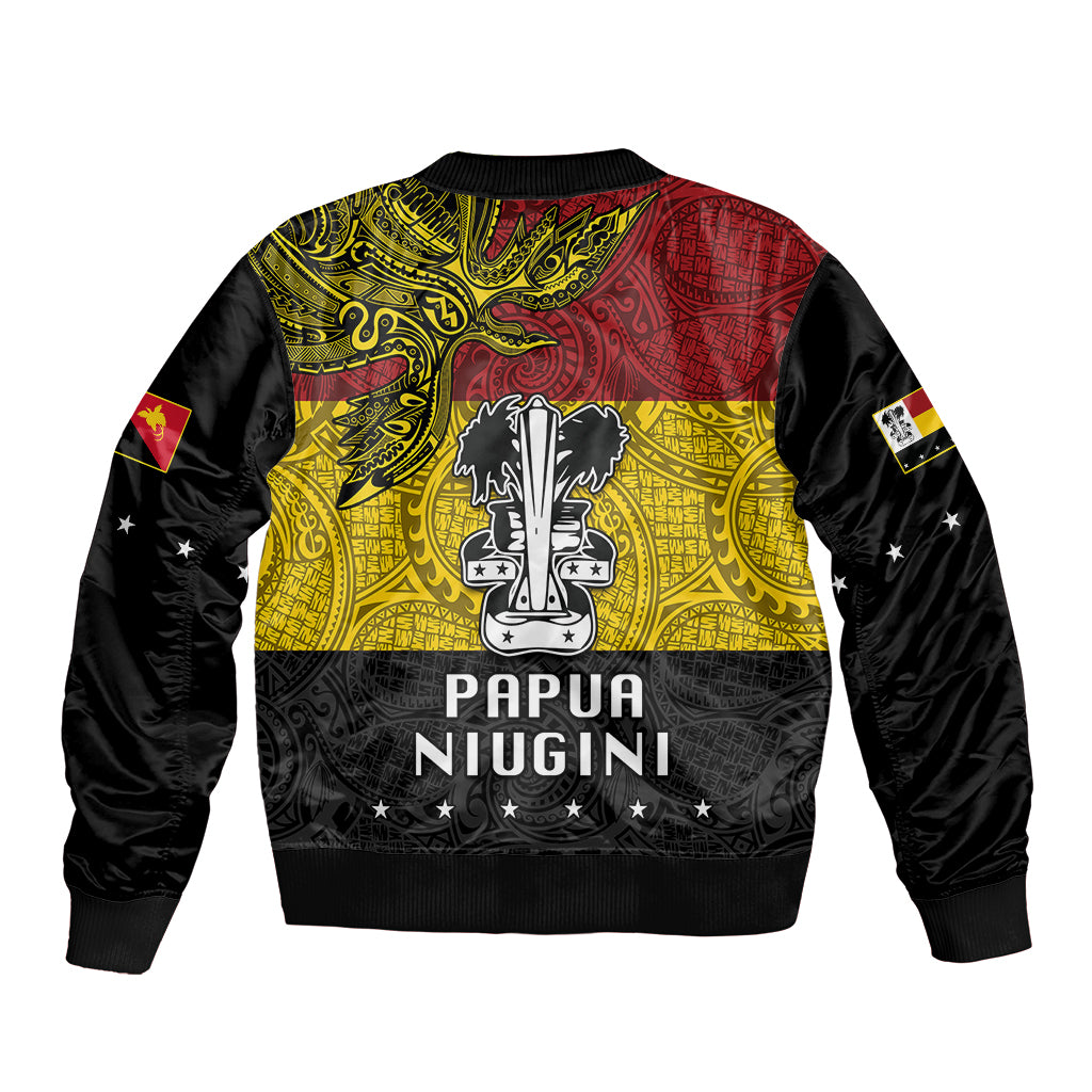 Papua New Guinea Madang Province Bomber Jacket PNG Birds Of Paradise Polynesian Arty Style LT03 - Polynesian Pride