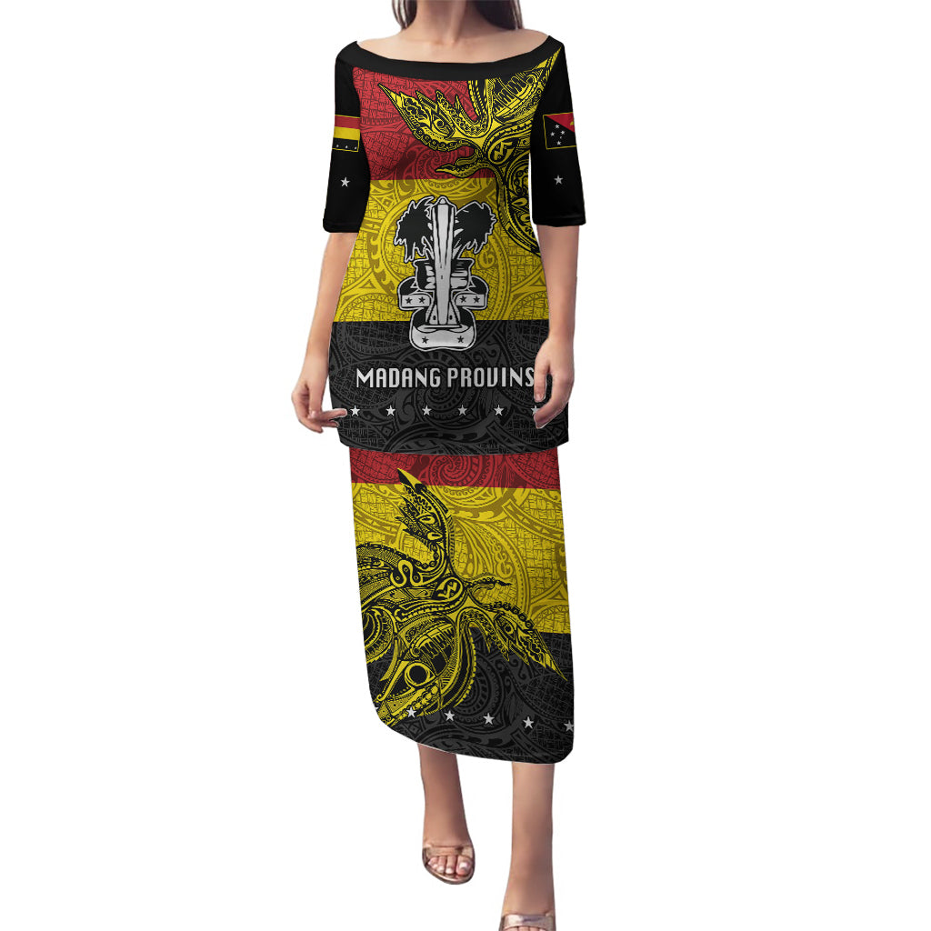 Papua New Guinea Madang Province Puletasi PNG Birds Of Paradise Polynesian Arty Style LT03 Long Dress Yellow - Polynesian Pride