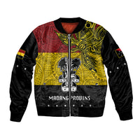 Custom Papua New Guinea Madang Province Bomber Jacket PNG Birds Of Paradise Polynesian Arty Style LT03 Unisex Yellow - Polynesian Pride