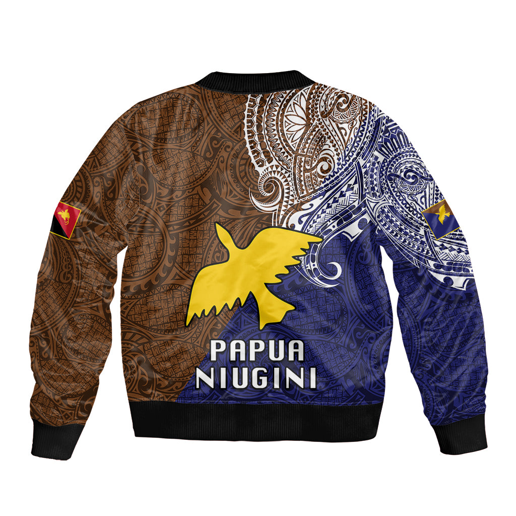Papua New Guinea Manus Province Sleeve Zip Bomber Jacket PNG Birds Of Paradise Polynesian Arty Style LT03 - Polynesian Pride