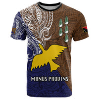 Papua New Guinea Manus Province T Shirt PNG Birds Of Paradise Polynesian Arty Style LT03 Brown - Polynesian Pride
