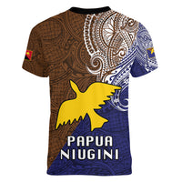Papua New Guinea Manus Province Women V Neck T Shirt PNG Birds Of Paradise Polynesian Arty Style LT03 - Polynesian Pride