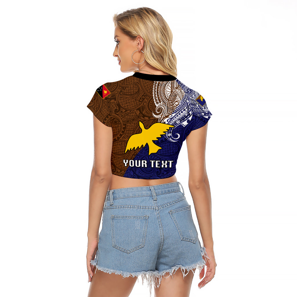 Custom Papua New Guinea Manus Province Raglan Cropped T Shirt PNG Birds Of Paradise Polynesian Arty Style LT03 - Polynesian Pride