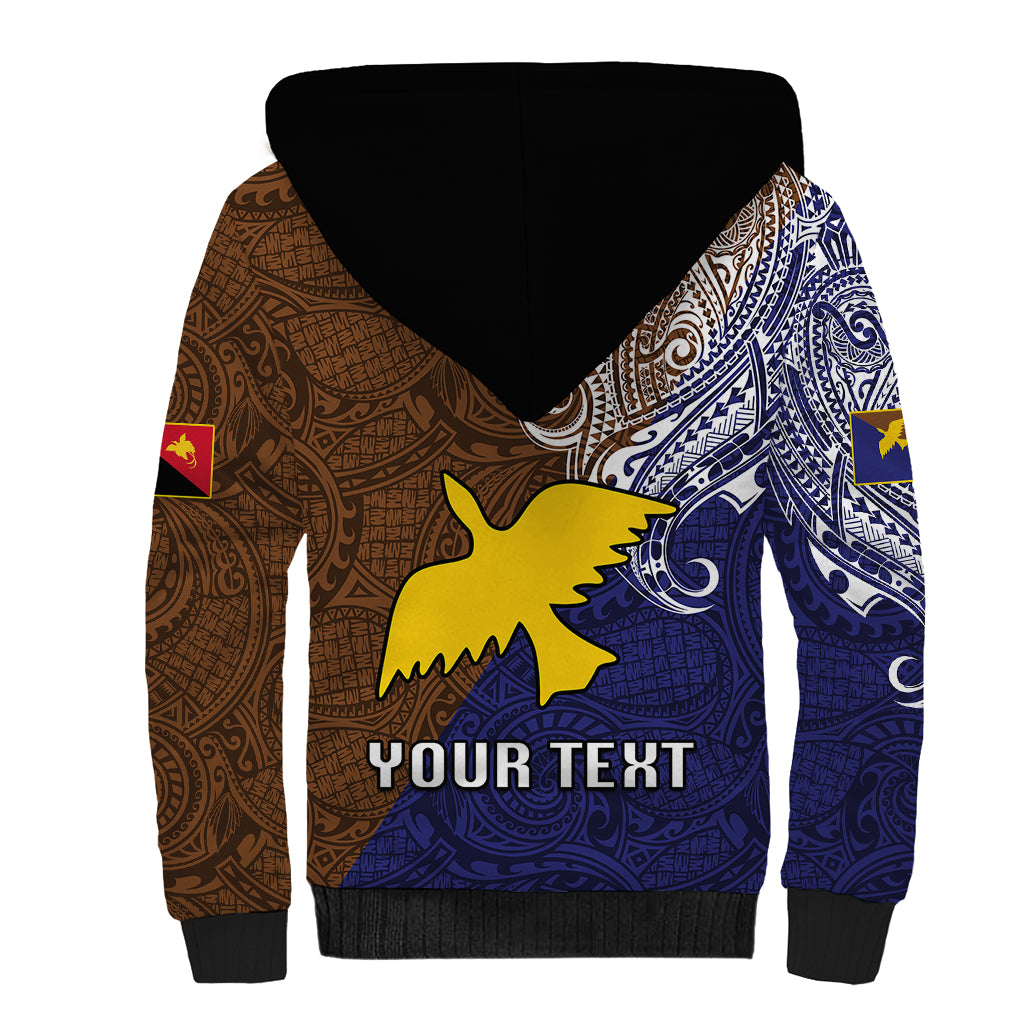 Custom Papua New Guinea Manus Province Sherpa Hoodie PNG Birds Of Paradise Polynesian Arty Style LT03 - Polynesian Pride
