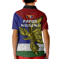 Papua New Guinea Milne Bay Province Kid Polo Shirt PNG Birds Of Paradise Polynesian Arty Style LT03 - Polynesian Pride