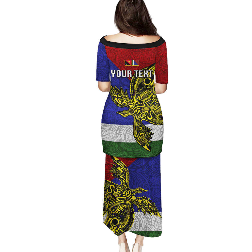 Custom Papua New Guinea Milne Bay Province Puletasi PNG Birds Of Paradise Polynesian Arty Style LT03 - Polynesian Pride