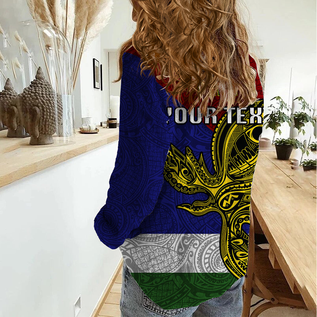 Custom Papua New Guinea Milne Bay Province Women Casual Shirt PNG Birds Of Paradise Polynesian Arty Style LT03 - Polynesian Pride