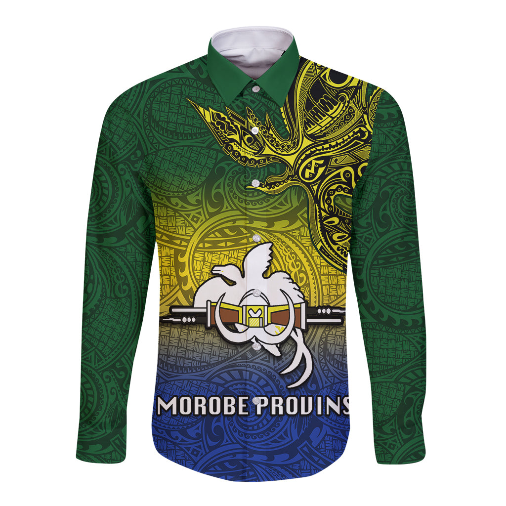 Papua New Guinea Morobe Province Long Sleeve Button Shirt PNG Birds Of Paradise Polynesian Arty Style LT03 Unisex Yellow - Polynesian Pride