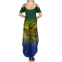 Papua New Guinea Morobe Province Summer Maxi Dress PNG Birds Of Paradise Polynesian Arty Style LT03 - Polynesian Pride