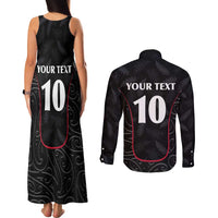 Custom New Zealand Rugby Couples Matching Tank Maxi Dress and Long Sleeve Button Shirt Maori All Black Championship 2024 and Silver Fern