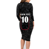 Custom New Zealand Rugby Family Matching Long Sleeve Bodycon Dress and Hawaiian Shirt Maori All Black Championship 2024 and Silver Fern LT03 - Polynesian Pride