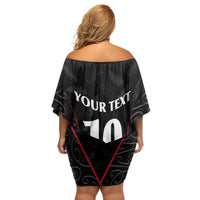 Custom New Zealand Rugby Family Matching Off Shoulder Short Dress and Hawaiian Shirt Maori All Black Championship 2024 and Silver Fern LT03 - Polynesian Pride
