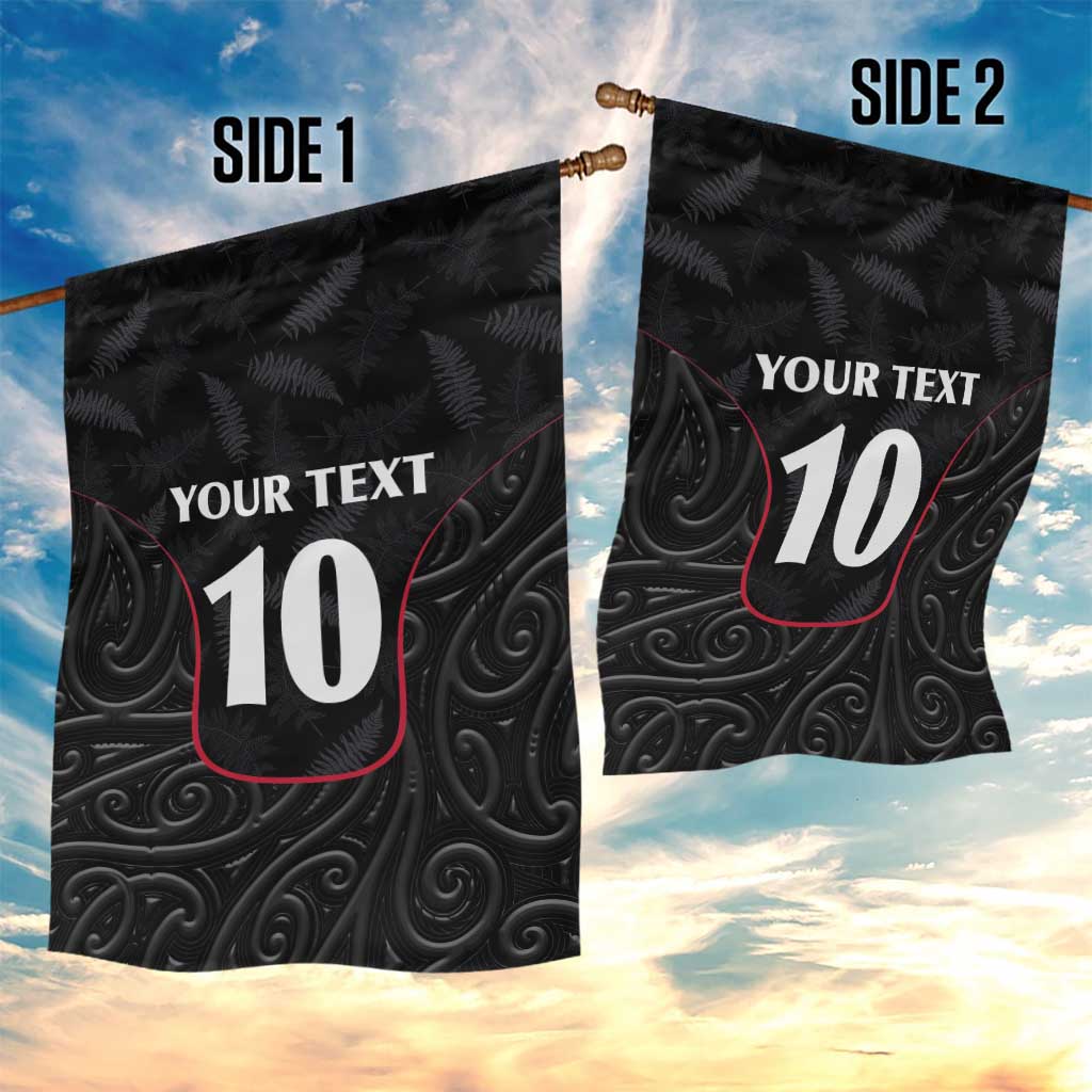 Custom New Zealand Rugby Garden Flag Maori All Black Championship 2024 and Silver Fern