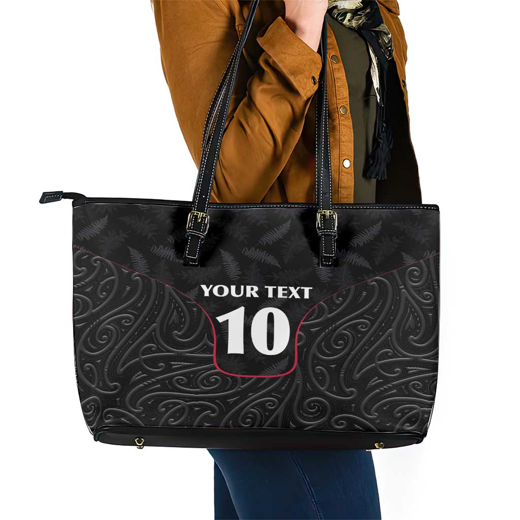 Custom New Zealand Rugby Leather Tote Bag Maori All Black Championship 2024 and Silver Fern