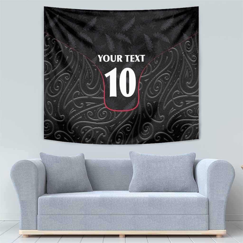 Custom New Zealand Rugby Tapestry Maori All Black Championship 2024 and Silver Fern
