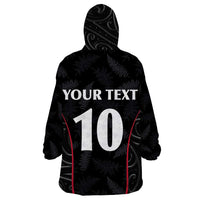 Custom New Zealand Rugby Wearable Blanket Hoodie Maori All Black Championship 2024 and Silver Fern