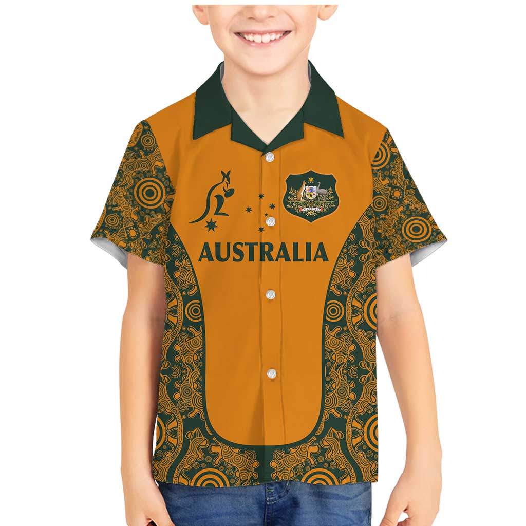 Custom Australia Rugby Championship 2024 Family Matching Mermaid Dress and Hawaiian Shirt Aboriginal Art Tattoo Pattern