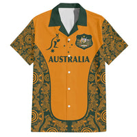 Custom Australia Rugby Championship 2024 Family Matching Tank Maxi Dress and Hawaiian Shirt Aboriginal Art Tattoo Pattern