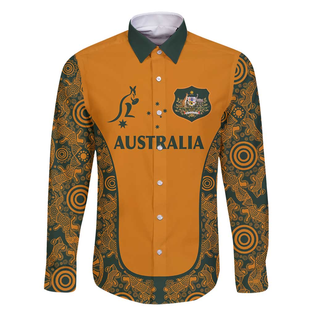 Custom Australia Rugby Championship 2024 Family Matching Tank Maxi Dress and Hawaiian Shirt Aboriginal Art Tattoo Pattern