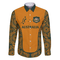 Custom Australia Rugby Championship 2024 Family Matching Tank Maxi Dress and Hawaiian Shirt Aboriginal Art Tattoo Pattern