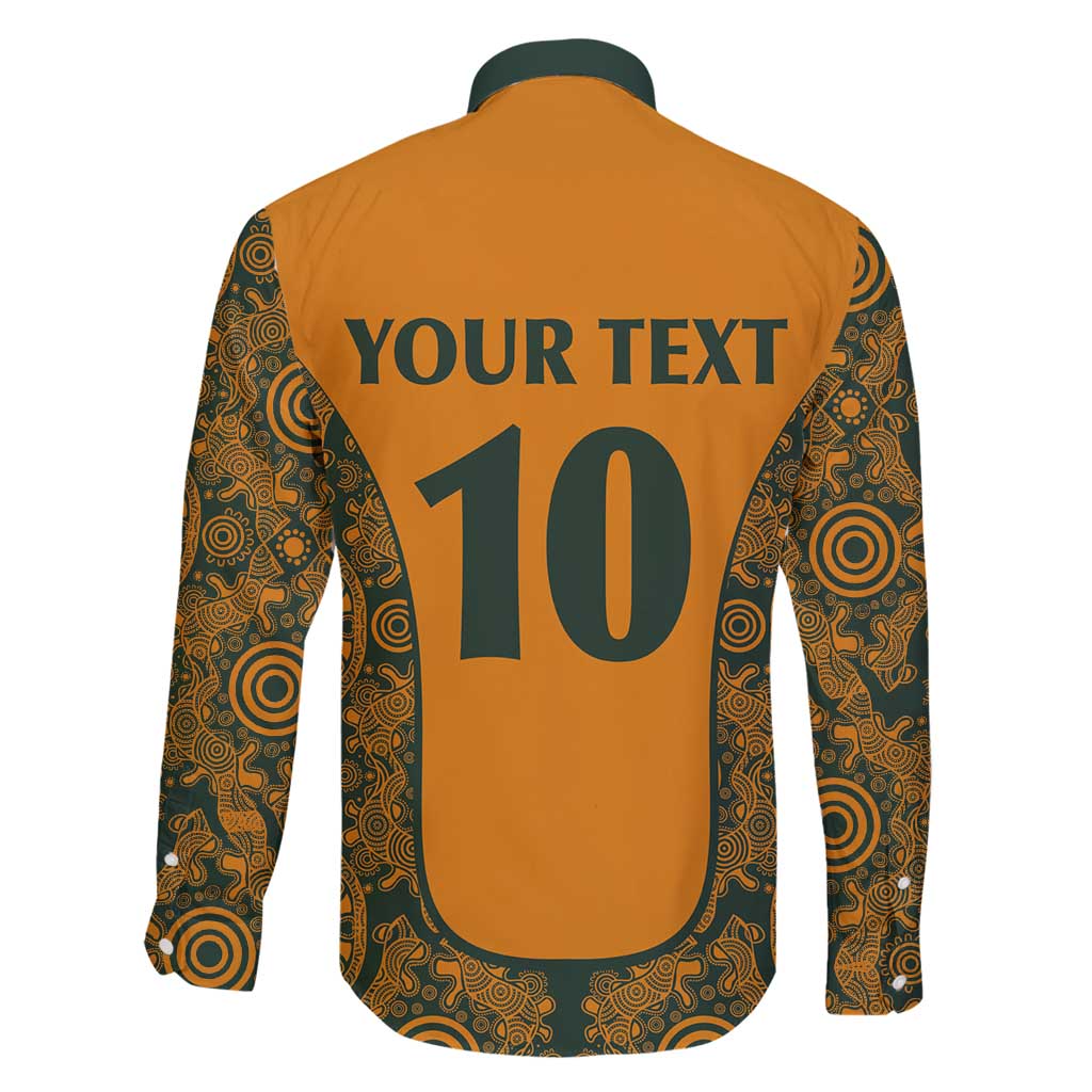 Custom Australia Rugby Championship 2024 Family Matching Tank Maxi Dress and Hawaiian Shirt Aboriginal Art Tattoo Pattern