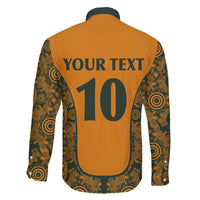Custom Australia Rugby Championship 2024 Family Matching Tank Maxi Dress and Hawaiian Shirt Aboriginal Art Tattoo Pattern