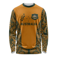 Custom Australia Rugby Championship 2024 Long Sleeve Shirt Aboriginal Art Tattoo Pattern