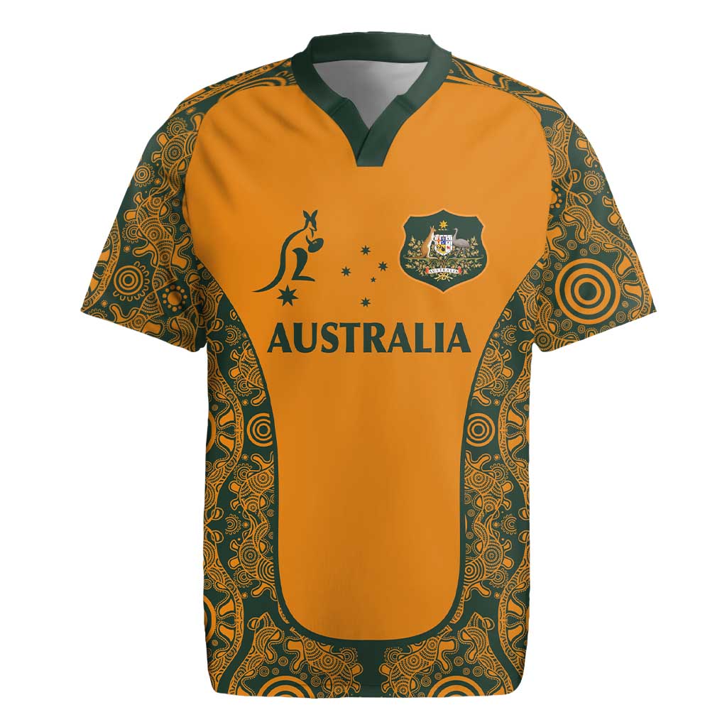 Custom Australia Rugby Championship 2024 Rugby Jersey Aboriginal Art Tattoo Pattern
