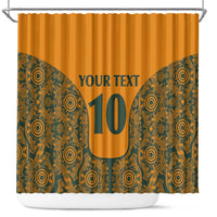 Custom Australia Rugby Championship 2024 Shower Curtain Aboriginal Art Tattoo Pattern