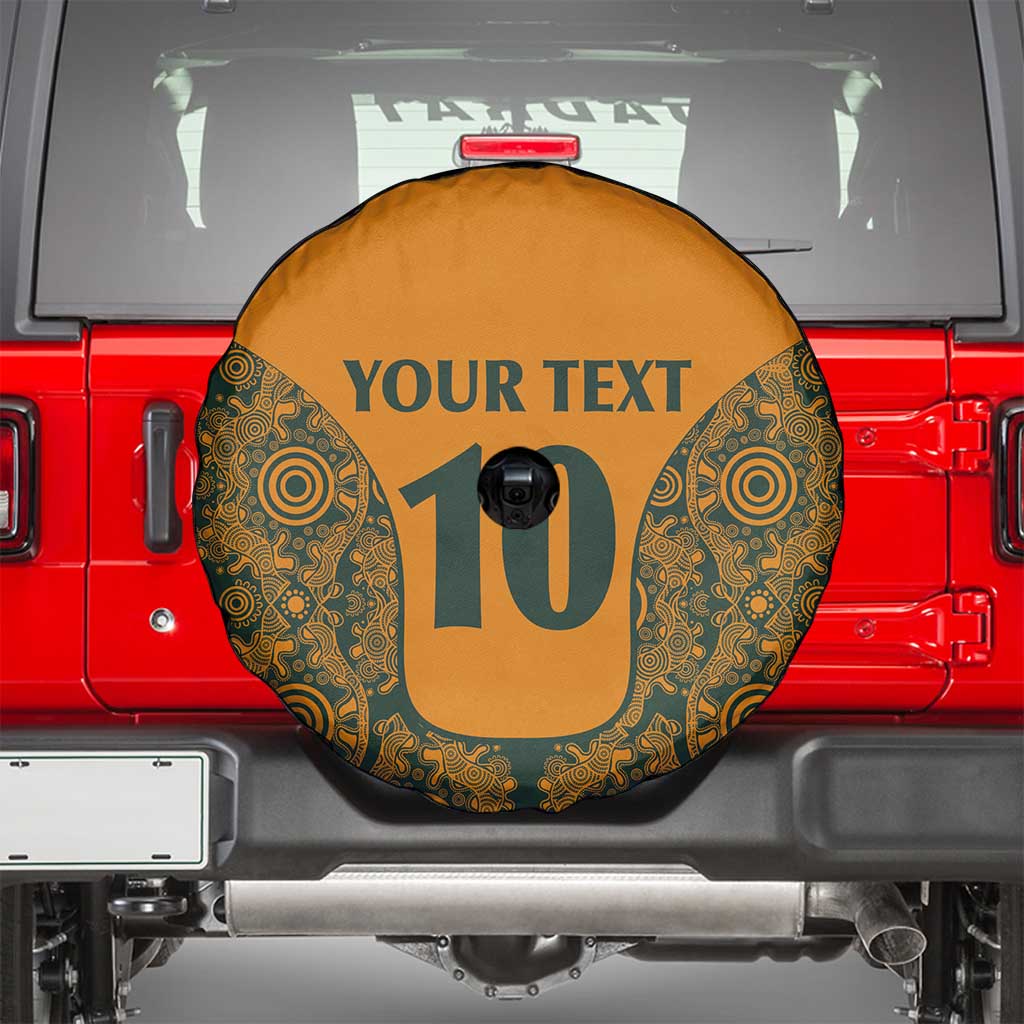 Custom Australia Rugby Championship 2024 Spare Tire Cover Aboriginal Art Tattoo Pattern LT03 - Polynesian Pride