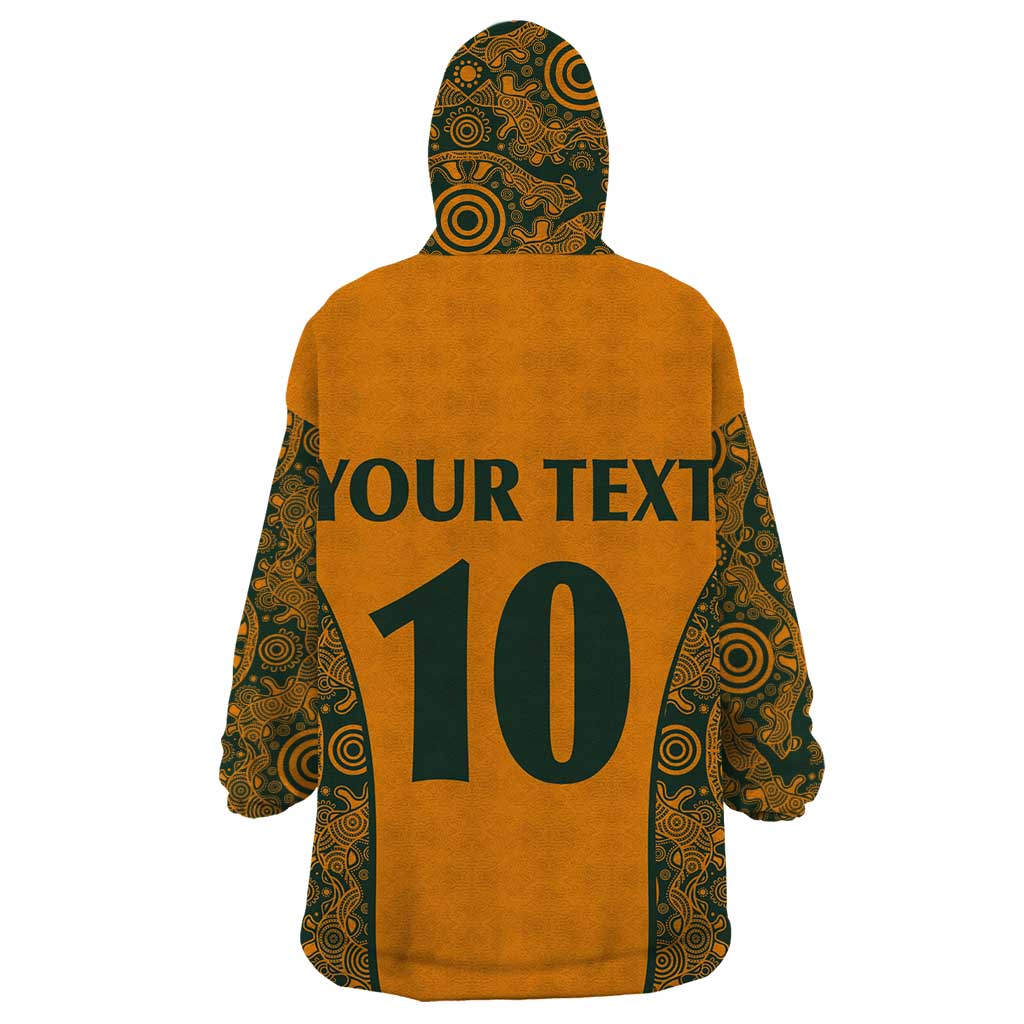 Custom Australia Rugby Championship 2024 Wearable Blanket Hoodie Aboriginal Art Tattoo Pattern