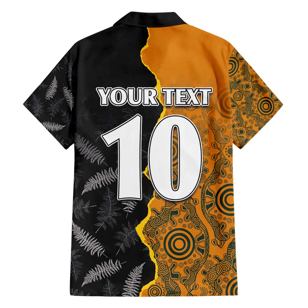 Custom New Zealand and Australia Rugby Championship 2024 Family Matching Tank Maxi Dress and Hawaiian Shirt Maori Warrior and Kangaroo Mascot with Fern Aboriginal LT03 - Polynesian Pride