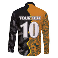 Custom New Zealand and Australia Rugby Championship 2024 Family Matching Tank Maxi Dress and Hawaiian Shirt Maori Warrior and Kangaroo Mascot with Fern Aboriginal LT03 - Polynesian Pride