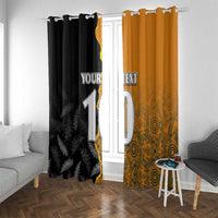Custom New Zealand and Australia Rugby Championship 2024 Window Curtain Maori Warrior and Kangaroo Mascot with Fern Aboriginal