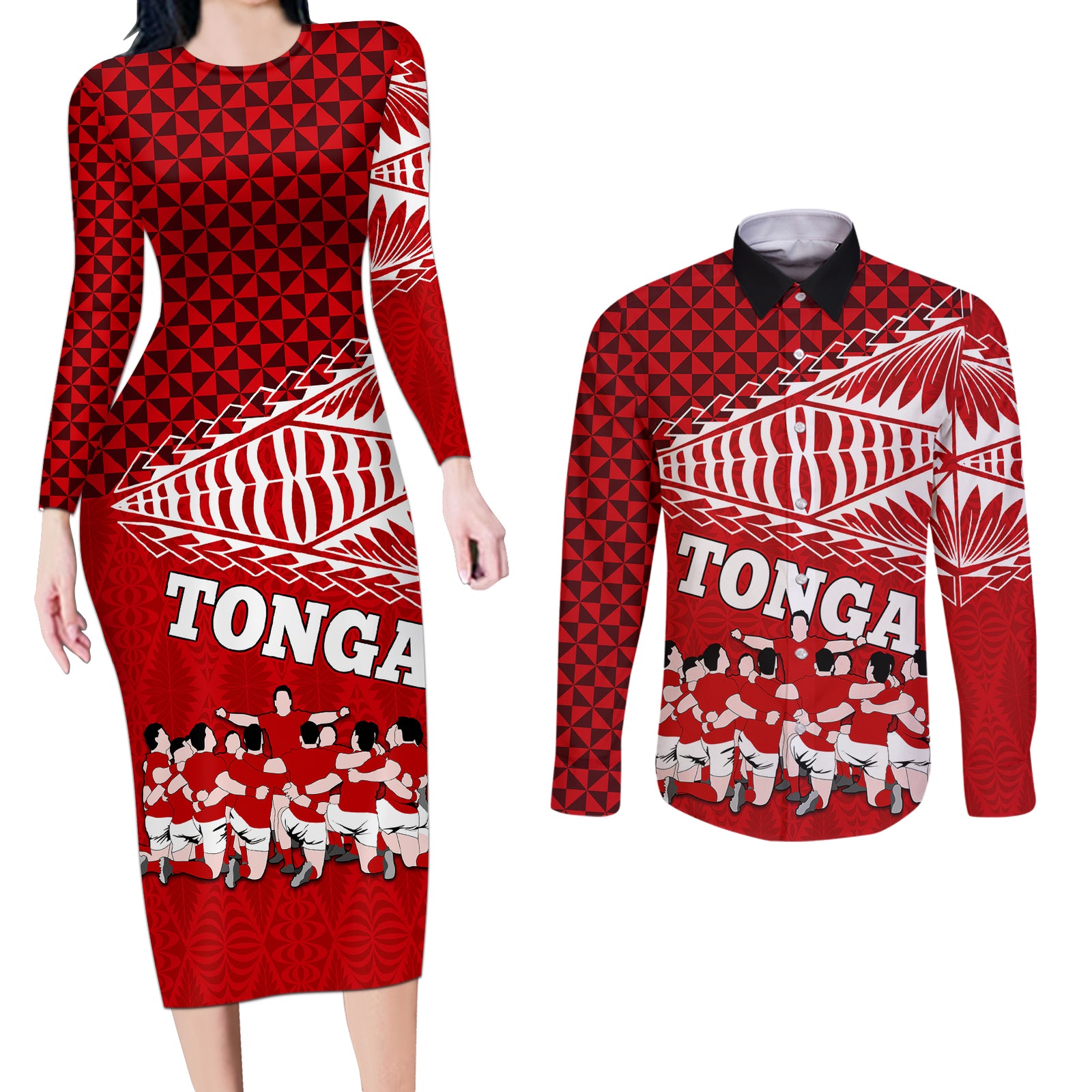 tonga-rugby-couples-matching-long-sleeve-bodycon-dress-and-long-sleeve-button-shirts-sipi-tau-dance-ngatu-pattern