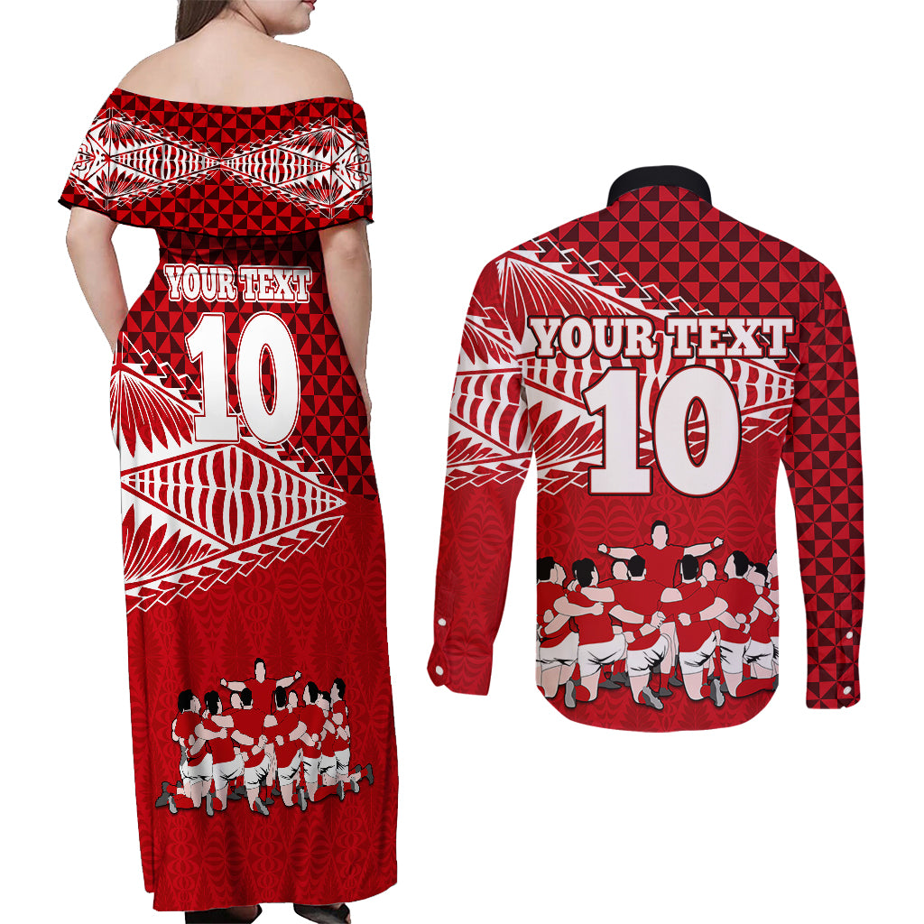 personalised-tonga-rugby-couples-matching-off-shoulder-maxi-dress-and-long-sleeve-button-shirts-sipi-tau-dance-ngatu-pattern