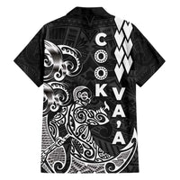 Cook Islands Va'a Polynesian Art Tattoo Family Matching Off Shoulder Short Dress and Hawaiian Shirt Black Color LT03 - Polynesian Pride
