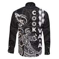 Cook Islands Va'a Polynesian Art Tattoo Family Matching Off Shoulder Short Dress and Hawaiian Shirt Black Color LT03 - Polynesian Pride