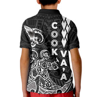 Cook Islands Va'a Polynesian Art Tattoo Kid Polo Shirt Black Color LT03 - Polynesian Pride
