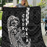 Cook Islands Va'a Polynesian Art Tattoo Quilt Black Color LT03 Black - Polynesian Pride