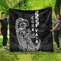 Cook Islands Va'a Polynesian Art Tattoo Quilt Black Color LT03 - Polynesian Pride