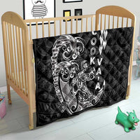 Cook Islands Va'a Polynesian Art Tattoo Quilt Black Color LT03 - Polynesian Pride