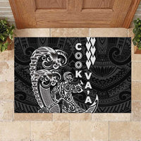Cook Islands Va'a Polynesian Art Tattoo Rubber Doormat Black Color LT03 Black - Polynesian Pride