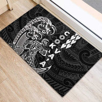 Cook Islands Va'a Polynesian Art Tattoo Rubber Doormat Black Color LT03 - Polynesian Pride