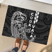 Cook Islands Va'a Polynesian Art Tattoo Rubber Doormat Black Color LT03 - Polynesian Pride