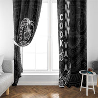 Cook Islands Vaa Polynesian Art Tattoo Window Curtain Black Color