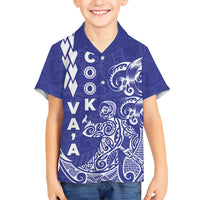 Cook Islands Va'a Polynesian Art Tattoo Kid Hawaiian Shirt Blue Color LT03 Kid Blue - Polynesian Pride