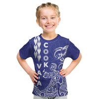 Cook Islands Va'a Polynesian Art Tattoo Kid T Shirt Blue Color LT03 Blue - Polynesian Pride