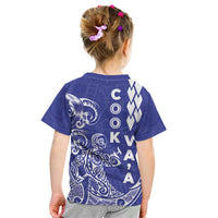 Cook Islands Va'a Polynesian Art Tattoo Kid T Shirt Blue Color LT03 - Polynesian Pride